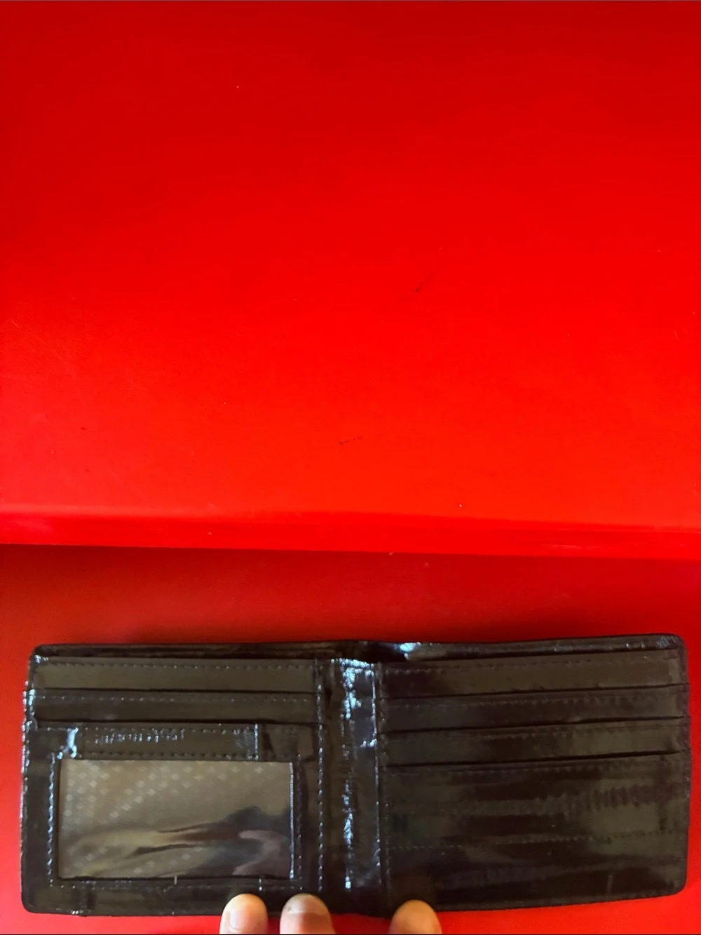 Black Leather Eel Skin Bifold Wallet - Classic Men’s Accessory NWOT